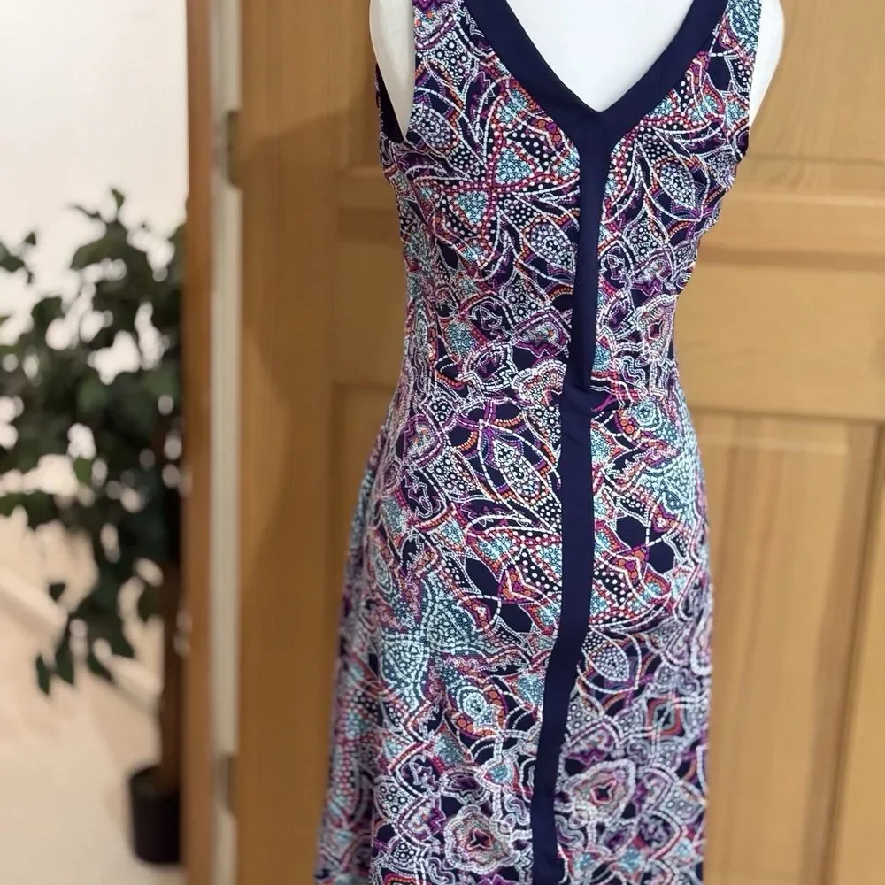 Title‎ Nine Dress S  Golf Athleisure Blue/Purple Paisley Stretch Pickleball - Picture 2 of 12